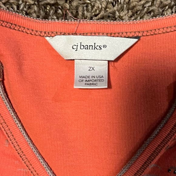 CJ Banks 2X Coral Designed Top - Picture 3 of 3